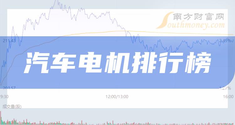 《2023年8月7日榜单|汽车电机概念上市公司市值排行榜》