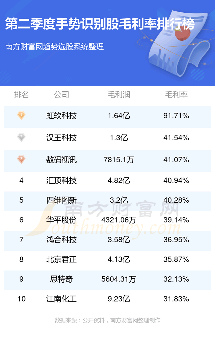 《手势识别行业前十名》